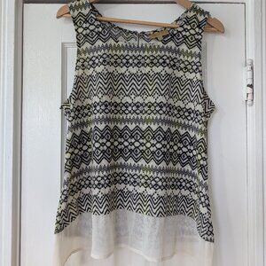 Princess Vera Wang Geometric Print High Low Hem Tank Top Size XL